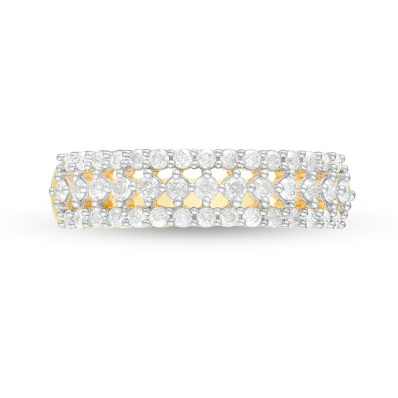 1/2 CT. T.w. Diamond Multi-Row Band in 10K Gold