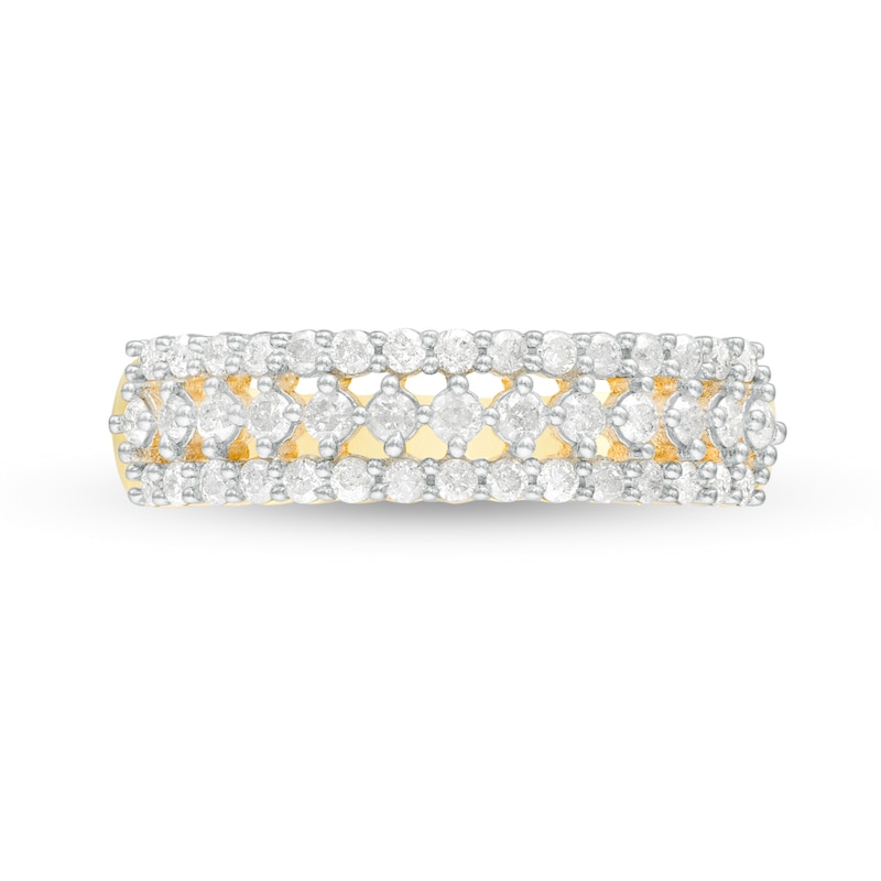 1/2 CT. T.W. Diamond Multi-Row Band in 10K Gold