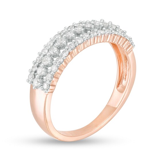 1/2 CT. T.w. Diamond Multi-Row Band in 10K Rose Gold