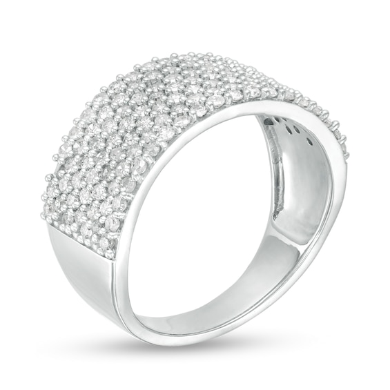 1 CT. T.w. Diamond Multi-Row Band in 10K White Gold