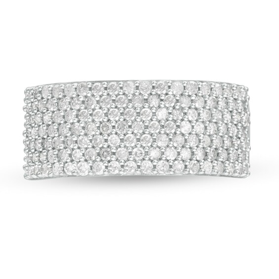1 CT. T.w. Diamond Multi-Row Band in 10K Gold