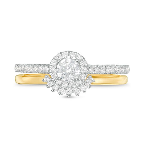 1/2 CT. T.w. Diamond Frame Bridal Set in 10K Gold