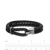 Thumbnail Image 3 of Vera Wang Men 1/10 CT. T.W. Black Diamond Braided Leather Bracelet in Sterling Silver with Black Rhodium - 8.5"