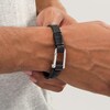 Thumbnail Image 2 of Vera Wang Men Leather Cord Bracelet with Sterling Silver Buckle Clasp - 8.5"