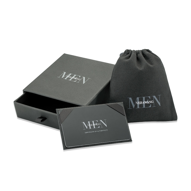 Main Image 4 of Vera Wang Men Leather Cord Bracelet with Sterling Silver Buckle Clasp - 8.5"