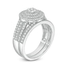 Thumbnail Image 3 of 3/4 CT. T.W. Multi-Diamond Triple Frame Vintage-Style Multi-Row Bridal Set in 10K White Gold