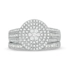 Thumbnail Image 4 of 3/4 CT. T.W. Multi-Diamond Triple Frame Vintage-Style Multi-Row Bridal Set in 10K White Gold