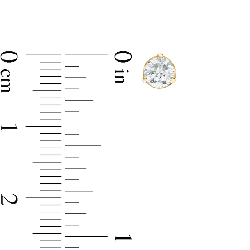 Main Image 4 of Zales Private Collection 5/8 CT. T.W. Certified Colourless Diamond Solitaire Stud Earrings in 14K Gold (F/I1)