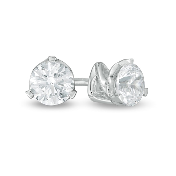 Zales Private Collection /8 CT. T.w. Certified Colourless Diamond Solitaire Stud Earrings in 14K White Gold (F/I1