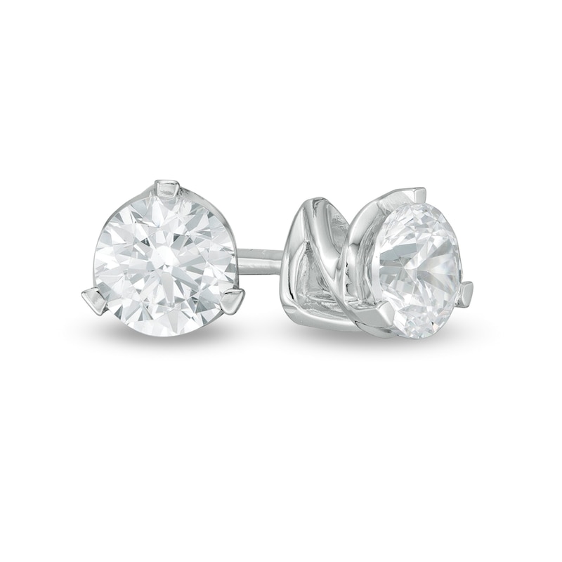 Zales Private Collection 3/8 CT. T.W. Certified Colourless Diamond Solitaire Stud Earrings in 14K White Gold (F/I1)