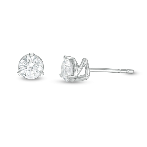 Zales Private Collection 5/8 CT. T.w. Certified Colourless Diamond Solitaire Stud Earrings in 14K White Gold (F/I1)