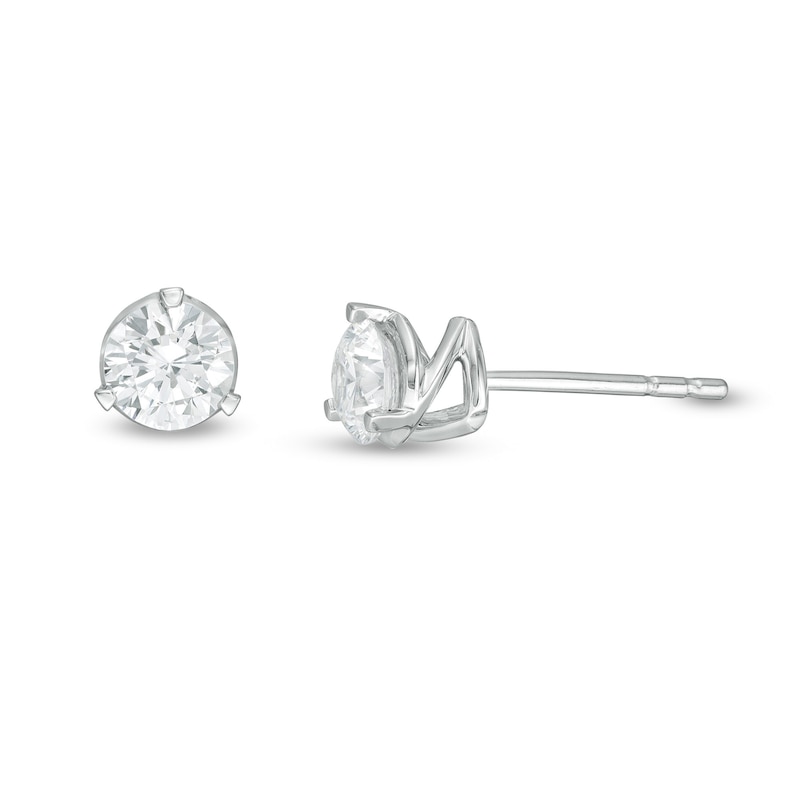 Zales Private Collection 5/8 CT. T.W. Certified Colourless Diamond Solitaire Stud Earrings in 14K White Gold (F/I1)