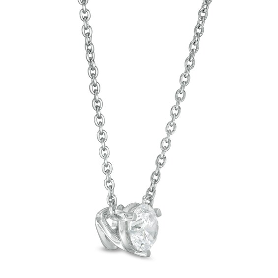 Zales Private Collection 1/3 CT. Certified Colorless Diamond Solitaire Necklace in 14K Gold (F/I1