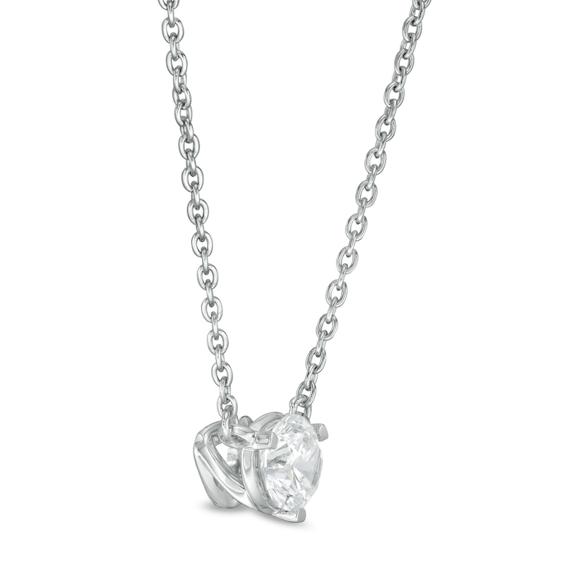 Zales Private Collection 1/3 CT. Certified Colorless Diamond Solitaire Necklace in 14K White Gold (F/I1)