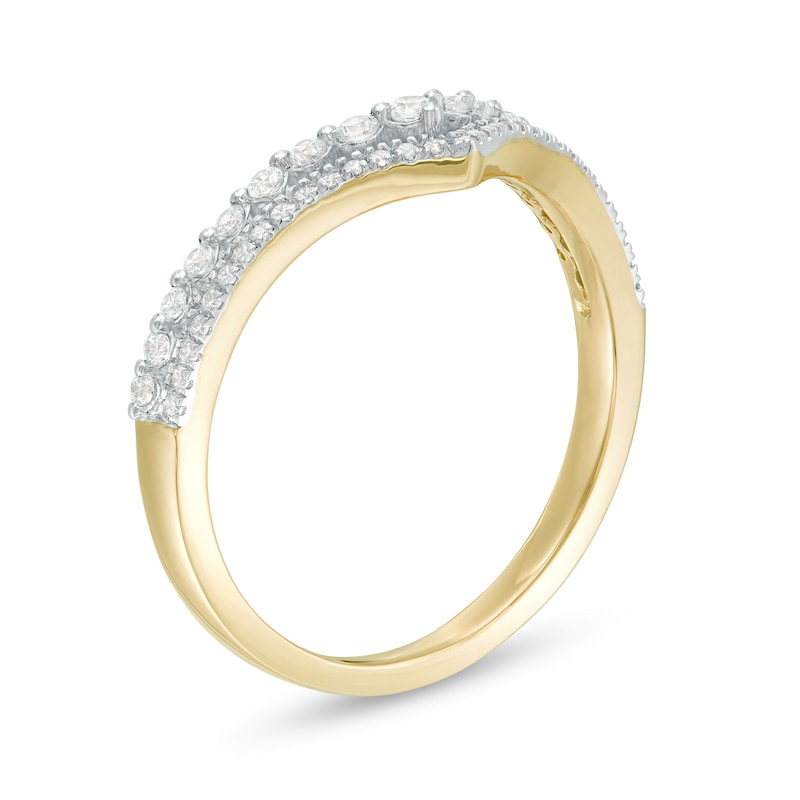 1/4 CT. T.W. Diamond Double Chevron Anniversary Band in 10K Gold