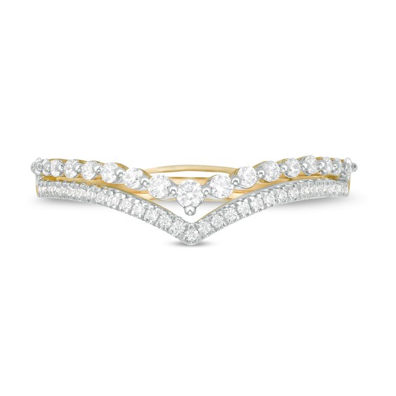 1/4 CT. T.w. Diamond Double Chevron Anniversary Band in 10K Gold