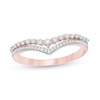 Thumbnail Image 1 of 1/4 CT. T.W. Diamond Double Chevron Anniversary Band in 10K Rose Gold