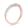 Thumbnail Image 3 of 1/4 CT. T.W. Diamond Double Chevron Anniversary Band in 10K Rose Gold