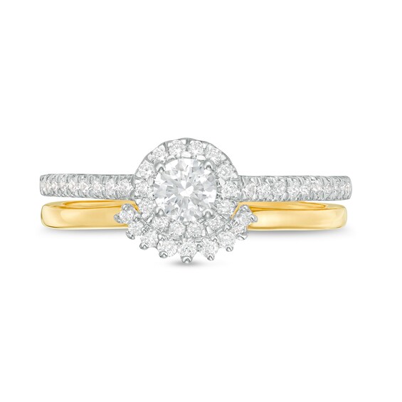 1/2 CT. T.w. Diamond Frame Bridal Set in 10K Gold