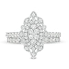 Thumbnail Image 4 of 1 CT. T.W. Multi-Diamond Scallop Marquise Frame Vintage-Style Bridal Set in 10K White Gold