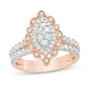 Thumbnail Image 1 of 1 CT. T.W. Multi-Diamond Scallop Marquise Frame Vintage-Style Bridal Set in 10K Rose Gold