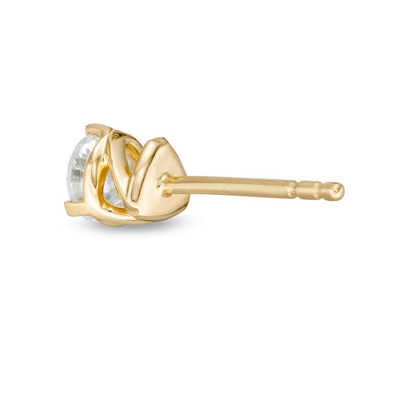 Main Image 3 of Zales Private Collection 3/8 CT. T.W. Certified Colourless Diamond Solitaire Stud Earrings in 14K Gold (F/I1)