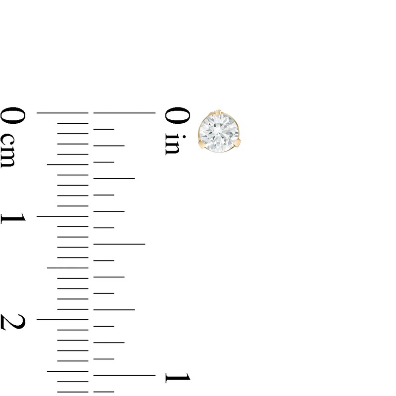 Main Image 4 of Zales Private Collection 3/8 CT. T.W. Certified Colourless Diamond Solitaire Stud Earrings in 14K Gold (F/I1)