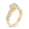 1/2 CT. T.W. Multi-Diamond Heart Frame Alternating Marquise Vintage-Style Bridal Set in 10K Gold