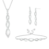 Thumbnail Image 0 of 1/20 CT. T.W. Diamond Twist Pendant, Bolo Bracelet and Drop Earrings Set in Sterling Silver - 9.5"