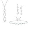 Thumbnail Image 1 of 1/20 CT. T.W. Diamond Twist Pendant, Bolo Bracelet and Drop Earrings Set in Sterling Silver - 9.5"
