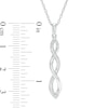 Thumbnail Image 2 of 1/20 CT. T.W. Diamond Twist Pendant, Bolo Bracelet and Drop Earrings Set in Sterling Silver - 9.5"