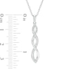 Thumbnail Image 3 of 1/20 CT. T.W. Diamond Twist Pendant, Bolo Bracelet and Drop Earrings Set in Sterling Silver - 9.5"