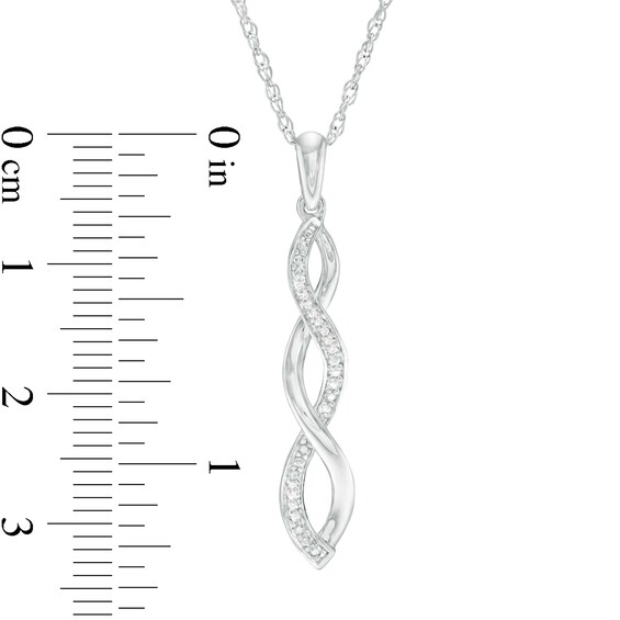 1/20 CT. T.w. Diamond Twist Pendant, Bolo Bracelet and Drop Earrings Set in Sterling Silver - 9.5"