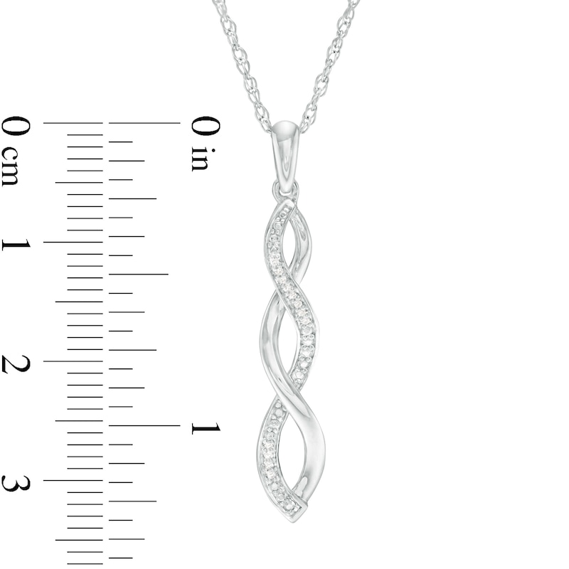 1/20 CT. T.W. Diamond Twist Pendant, Bolo Bracelet and Drop Earrings Set in Sterling Silver - 9.5"