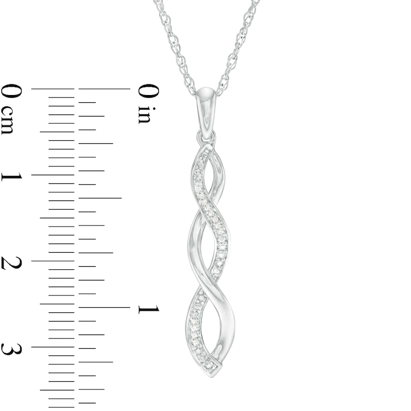 Main Image 3 of 1/20 CT. T.W. Diamond Twist Pendant, Bolo Bracelet and Drop Earrings Set in Sterling Silver - 9.5"