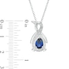Thumbnail Image 2 of Pear-Shaped Lab-Created Blue Sapphire and Diamond Accent Infinity Penguin Pendant in Sterling Silver