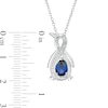 Thumbnail Image 3 of Pear-Shaped Lab-Created Blue Sapphire and Diamond Accent Infinity Penguin Pendant in Sterling Silver