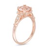 Thumbnail Image 2 of 8.0mm Morganite and 1/10 CT. T.W. Diamond Vintage-Style Ring in 10K Rose Gold