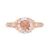 Thumbnail Image 4 of 8.0mm Morganite and 1/10 CT. T.W. Diamond Vintage-Style Ring in 10K Rose Gold