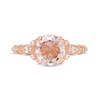 Thumbnail Image 3 of 8.0mm Morganite and 1/10 CT. T.W. Diamond Vintage-Style Ring in 10K Rose Gold