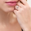 Thumbnail Image 2 of Lab-Created White Sapphire Frame Flower Bridal Set in Sterling Silver