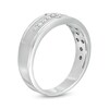 Thumbnail Image 2 of Men's 1/8 CT. T.W. Diamond Sideways Cross Wedding Band in Sterling Silver