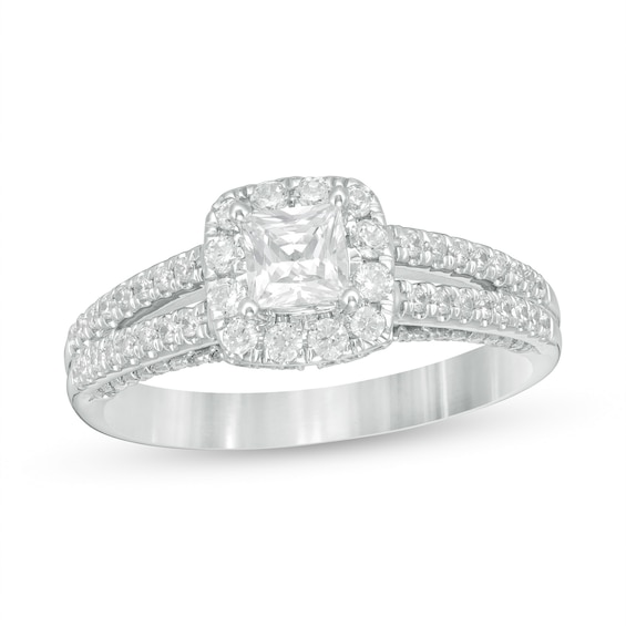 Zales Private Collection 1 CT. T.w. Certified Colorless Princess-Cut Diamond Engagement Ring in 14K White Gold(F/I1)