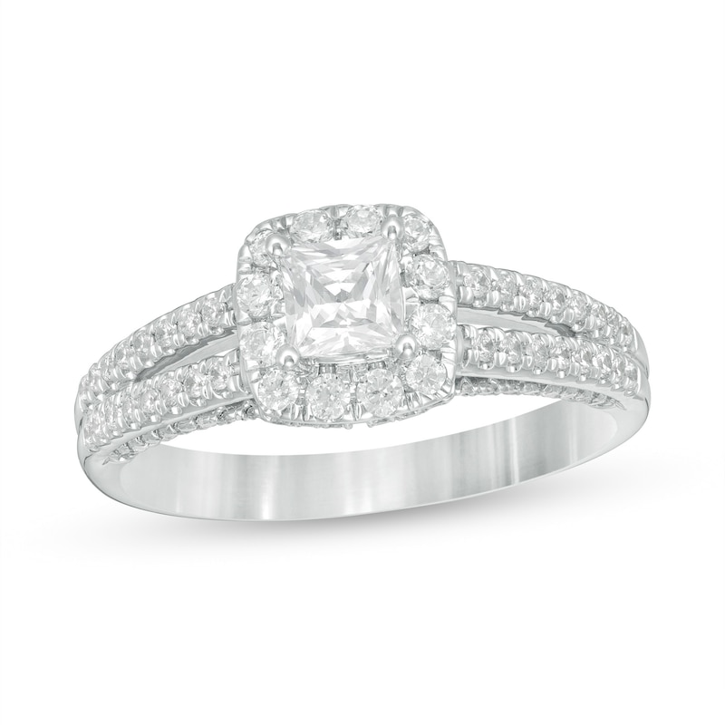 Zales Private Collection 1 CT. T.W. Certified Colorless Princess-Cut Diamond Engagement Ring in 14K White Gold(F/I1)