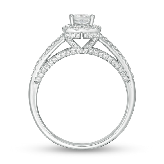 Zales Private Collection 1 CT. T.w. Certified Colorless Princess-Cut Diamond Engagement Ring in 14K White Gold(F/I1)