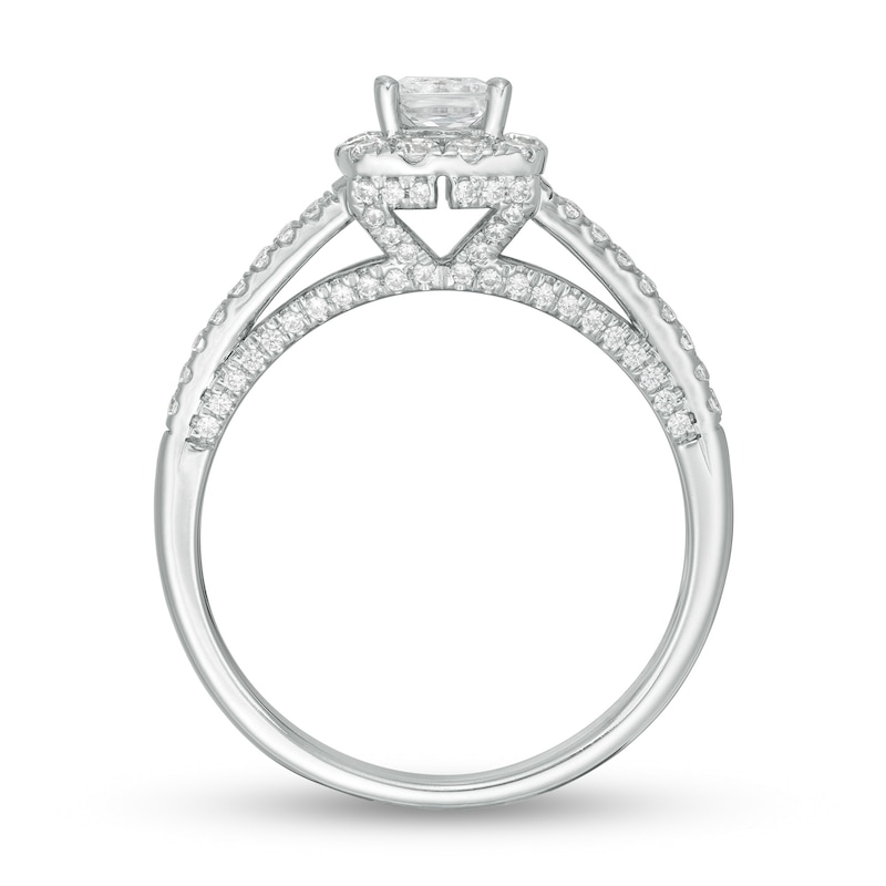 Zales Private Collection 1 CT. T.W. Certified Colorless Princess-Cut Diamond Engagement Ring in 14K White Gold(F/I1)