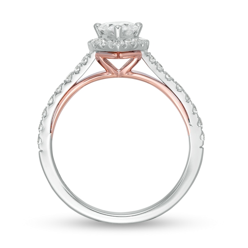 Main Image 3 of Zales Private Collection 1 CT. T.W. Certified Colorless Pear-Shaped Diamond Engagement Ring in 14K Two-Tone Gold