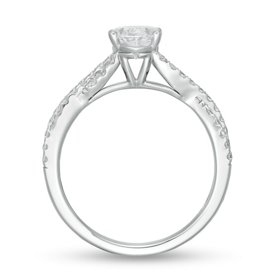 Zales Private Collection 1-1/3 CT. T.w. Certified Colorless Oval Diamond Engagement Ring in 14K White Gold (F/Si2)
