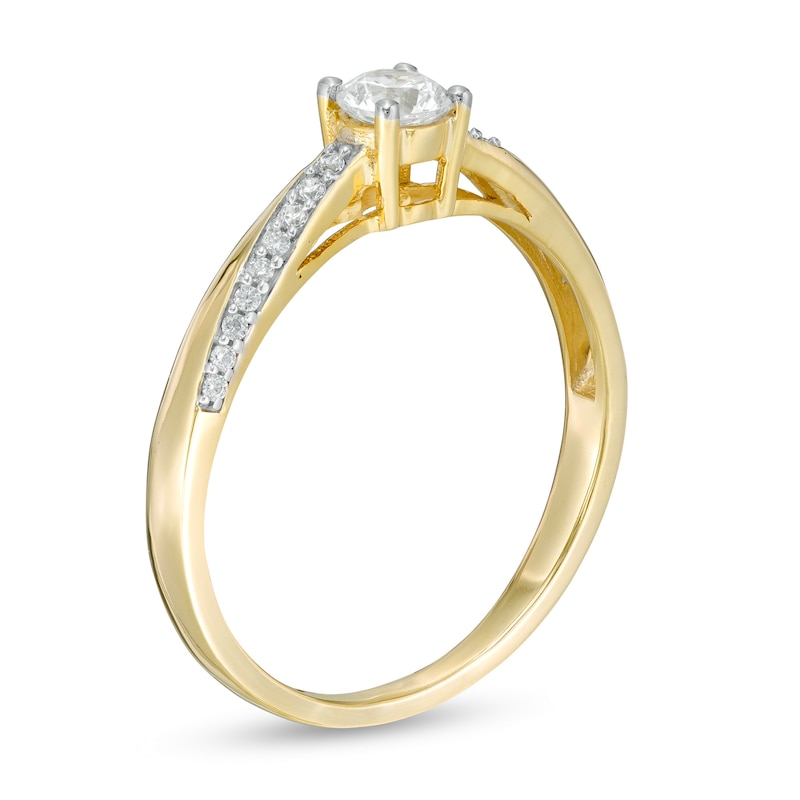 Main Image 3 of 1/3 CT. T.W. Diamond Engagement Ring in 10K Gold