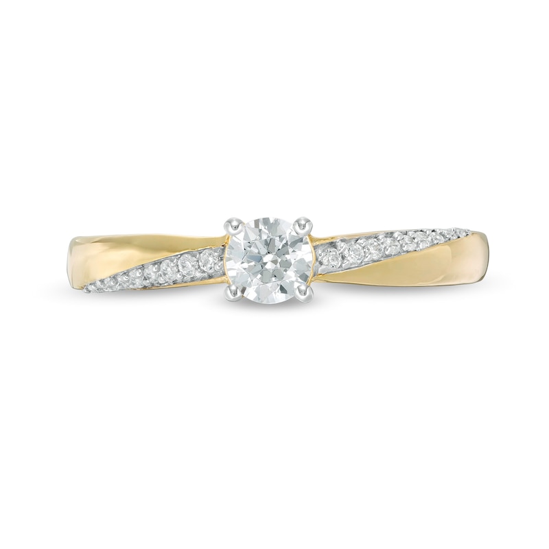 Main Image 4 of 1/3 CT. T.W. Diamond Engagement Ring in 10K Gold